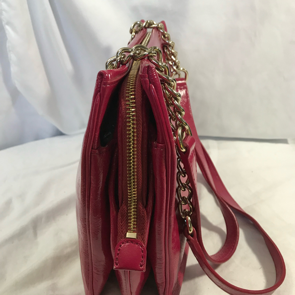 Kate Spade Dark Pink Leather Shoulder Bag with Chain Strap - Picture 4 of 8